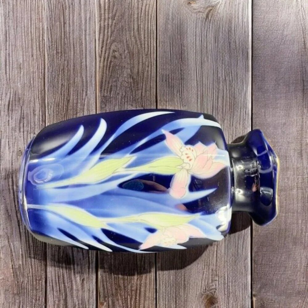 Pier 1 Imports Porcelain Cobalt Blue Vase‎ Vessel Japanese Ceramic Vase VTG